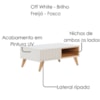 Mesa de Centro Para Sala 91 cm Jeri Off White Freijo Colibri