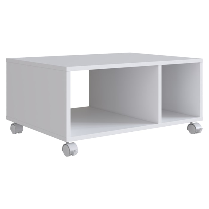 Mesa de Centro Para Sala Com Rodizios 60X45 cm B59 Branco NOVAM