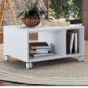 Mesa de Centro Para Sala Com Rodizios 60X45 cm B59 Branco NOVAM