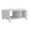 Mesa de Centro Para Sala Com Rodizios 60X45 cm B59 Branco NOVAM