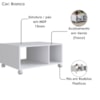Mesa de Centro Para Sala Com Rodizios 60X45 cm B59 Branco NOVAM