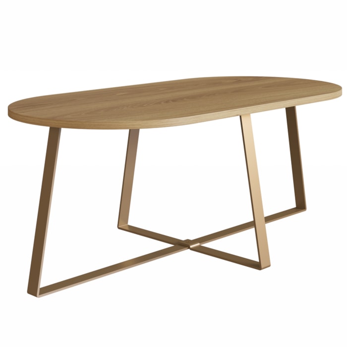 Mesa De Centro Para Sala De Estar 27941 Hanover Dourado Artesano