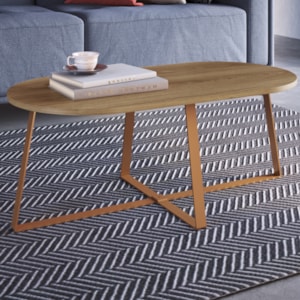 Mesa De Centro Para Sala De Estar 27941 Hanover Dourado Artesano