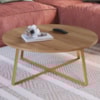 Mesa De Centro Para Sala De Estar 27947 Hanover Dourado Artesano