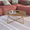 Mesa De Centro Para Sala De Estar 27947 Hanover Dourado Artesano