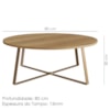 Mesa De Centro Para Sala De Estar 27947 Hanover Dourado Artesano