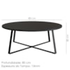 Mesa De Centro Para Sala De Estar 27947 Preto Artesano