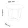 Mesa de Centro Para Sala de Estar 59 cm 4551 Off White Carvalho ARLY