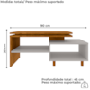 Mesa De Centro Para Sala Lima 90 cm Cinamomo Off White BECHARA