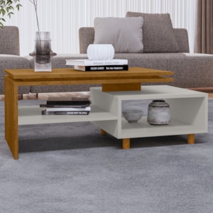 Mesa De Centro Para Sala Lima 90 cm Cinamomo Off White BECHARA