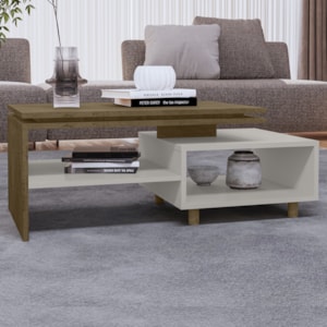 Mesa De Centro Para Sala Lima 90 cm Off White Naturalle BECHARA