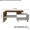 Mesa De Centro Para Sala Lima 90 cm Off White Naturalle BECHARA