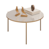 Mesa De Centro Redonda 69 cm Cleia Bali Dourado DJ MOVEIS