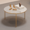 Mesa De Centro Redonda 69 cm Cleia Bali Dourado DJ MOVEIS