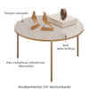 Mesa De Centro Redonda 69 cm Cleia Bali Dourado DJ MOVEIS