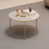 Mesa De Centro Redonda 69 cm Cleia Bali Dourado DJ MOVEIS