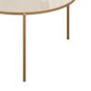 Mesa De Centro Redonda 69 cm Cleia Off White Dourado  DJ MOVEIS