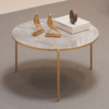 Mesa De Centro Redonda 69 cm Cleia Quartzo Dourado DJ MOVEIS