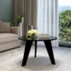 Mesa De Centro Redonda Com Espelho 59X38 cm Preto ARLY