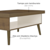 Mesa De Centro Sala 91 cm Lucca 3840 Pinho Off White ARLY