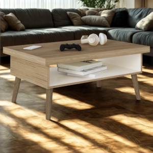 Mesa De Centro Sala 91 cm Lucca 4150 Carvalho Off White ARLY