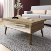 Mesa De Centro Sala 91 cm Lucca 4150 Carvalho Off White ARLY