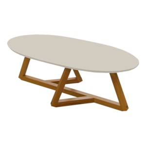 Mesa De Centro Sala De Estar Classic 90 cm Off White Nature Tebar