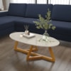 Mesa De Centro Sala De Estar Classic 90 cm Off White Nature Tebar