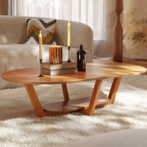 Mesa De Centro Sala De Estar Elegance 120 cm Nature Tebar