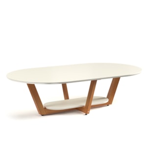 Mesa De Centro Sala De Estar Elegance 120 cm Off White Nature Tebar