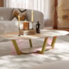 Mesa De Centro Sala De Estar Elegance 120 cm Off White Nature Tebar