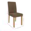 Mesa de Jantar 22133 MDF Com 4 Cadeiras Estofadas Linho Mascavo MOLCI