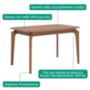 Mesa de Jantar 4 Lugares Tampo MDF 130X80 cm 20507 Cinamomo NATUEM