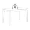 Mesa de Jantar 4 Lugares Tampo MDF 130X80 cm 20507 Cinamomo NATUEM