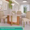 Mesa de Jantar 4 Lugares Tampo MDF 130X80 cm 20584 Cinamomo MOLCI