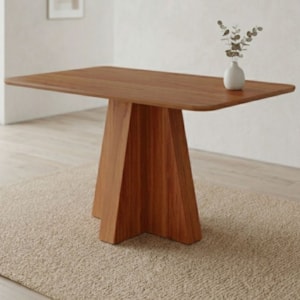 Mesa de Jantar 4 Lugares Tampo MDF 130X80 cm 20592 Cinamomo MOLCI