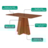Mesa de Jantar 4 Lugares Tampo MDF 130X80 cm 20592 Cinamomo MOLCI