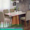 Mesa de Jantar 4 Lugares Tampo MDF 130X80 cm 20592 Cinamomo MOLCI