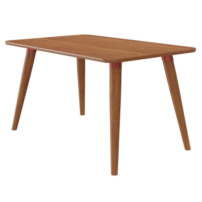 Mesa de Jantar 4 Lugares Tampo MDF 130x80 cm 21132 Cinamomo MOLCI
