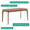 Mesa de Jantar 4 Lugares Tampo MDF 160X80 cm 20508 Cinamomo NATUEM