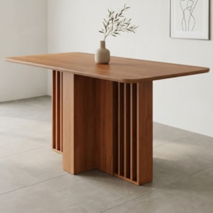 Mesa de Jantar 4 Lugares Tampo MDF 160X80 cm 22125 Cinamomo MOLCI