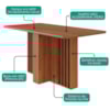 Mesa de Jantar 4 Lugares Tampo MDF 160X80 cm 22125 Cinamomo MOLCI