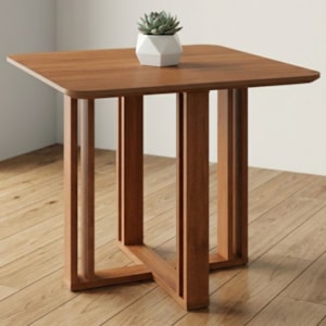 Mesa de Jantar 4 Lugares Tampo MDF 94x94 cm 15171 Cinamomo MOLCI