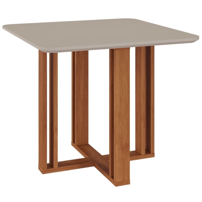 Mesa de Jantar 4 Lugares Tampo MDF 94x94 cm 15171 Cinamomo Off White MOLCI