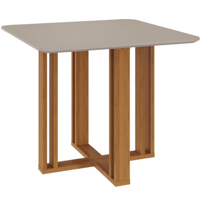 Mesa de Jantar 4 Lugares Tampo MDF 94x94 cm 15171 Nature Off White MOLCI