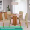 Mesa de Jantar 4 Lugares Tampo MDF 95x95 cm 21131 Cinamomo MOLCI