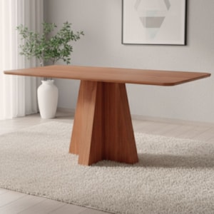 Mesa de Jantar 6 Lugares Tampo MDF 160X80 cm 20593 Cinamomo MOLCI