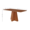 Mesa de Jantar 6 Lugares Tampo MDF 160X80 cm 20593 Cinamomo MOLCI