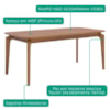 Mesa de Jantar 6 Lugares Tampo MDF 180X90 cm 20509 Cinamomo NATUEM