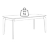 Mesa de Jantar 6 Lugares Tampo MDF 180X90 cm 20509 Cinamomo NATUEM